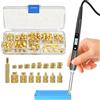 DACKZZM Kit di strumenti per l'inserimento del calore, 80 W, saldatore digitale con punte in ferro e punte per inserire il calore, 220 pezzi inserti filettati dadi in ottone per parti di stampanti 3D