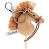 Hoppimals Hoppihorse by Portachiavi Mini Cavallo con Bastone e Redini Vere - Testa in Peluche su Bastoncino in Legno - Mini Hobby Horse