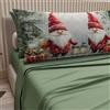 PETTI Artigiani Italiani - Lenzuola in Cotone con Federe in Stampa Digitale di Natale, Lenzuola Natalizie Una Piazza, Completo Letto Singolo Natalizio, Gnomo 02 Verde, 100% Made in Italy