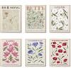 CEKEIOLMLW Splendido set di poster con fiori per ragazze adolescenti, decorazione da parete, arte pop, country, cantante folk, mezzanotte, stampe floreali, decorazione per camera da letto, senza
