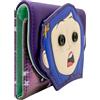PocketGear Animazione Fantasy Oscura Primo Piano Bottoni per Occhi Borsa/Portamonete Tri-Fold Tasca per Monete, Porta ID & Carte, Viola