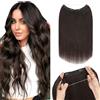 Silk-co Extension Capelli Veri Clip con Filo Invisibile Extensions Capelli Clip Extension con Filo Invisibile Fascia Unica 30cm, Nero Naturale
