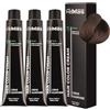 FemMas Colore per capelli 3 x marrone chiaro ambra, cioccolato 5.89, crema per capelli con olio di argan, cheratina e ceramidi, colorazione permanente o tinta per risultati luminosi, 100 ml
