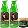 Herbishh Combo Pack-2pcs Herbishh Hair Color Shampoo for Gray Hair+ 1pc Argan Intense Hair Mask - Colors Hair in Minutes - Long-lasting color- 500 Ml -Stimulates Dry Frizzy Hair (Dark Brown)