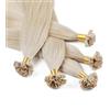 hair2heart Bonding Extensions in capelli veri, lisci, 10/1, biondo chiaro, cenere, 25 ciocche da 0,5 g, 60 cm, per extension di lunga durata