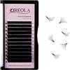 Oreola Ciglia Auto Smazzanti, 0.07C Curl 9-16mm Ciglia A Ventaglio Facile per Tecnologia Volume 2D 3D 5D 6D 10D Ciglia Volume, Ciglia 3D Nero Opaco per Extension Ciglia Fai Da Te A Casa