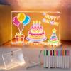 WUIOWPPIC Lavagna per appunti a LED con colori, 30 x 20 cm, con luci a LED, in acrilico, con 12 colori, penna trasparente, per appunti, regalo creativo per bambini, mamma, fidanzata