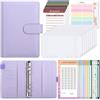 SKYDUE Raccoglitore Ad Anelli A6, Agenda Anelli Con 100 Buste Challenge,Raccoglitore Di Bilancio,Budget Binder, Raccoglitor Soldi, Budget Planner Con Buste(Viola)