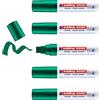 edding 4090 - Pennarello a gesso, colore verde, 5 gessetti, punta a scalpello da 4 - 15 mm, ampia penna a gesso per lavagna, cancellabile, per scrivere finestre, vetro, specchio, penna da lavagna con