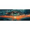 Bimkole DIY 5D Grande Diamond Painting Kit Completo Fai da Te Occhio, Tramonto Pittura Diamante Punto Croce Strass Arte E Creazione Di Mosaico Decorazione Murale Artigianale 30x80 cm