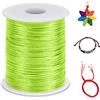 LEREATI 1.5mm Filo Nylon per Braccialetti, 100m Cordoncino per Braccialetti Cordoncino Natalizio Coda di Topo Cordoncino, Macrame Corda per Collane Perline Gioielli Fai da Te (Verde Fluorescente)