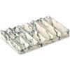 TABHOUKIT Portasapone Marmo con Scarico Portasapone di Lusso Rettangolare d'onda Autosvuotante per Bagno Porta Spugna Cucina (Trama Verde)