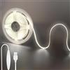 Clearhill Fita LED COB USB 5V con Interruttore Regolabile, 5M, Bianco Freddo 6500K, 320 LED/M, 8mm, IP20, Cavo USB 1.5M, Decorazione Interna DIY
