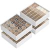 SONGMICS Set di 4 Organizzatori per Cassetto, 80 Scomparti (2x16+2x24), Scatole per Calze Pieghevoli, per Armadio, 30 x 30 x 10 cm, per Calzini, Biancheria Intima, Cravatte, Bianco Nuvola RUS011W01