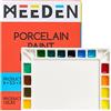 Meeden, tavolozza di pittura per artisti in ceramica, per miscelare porcellana, per pittura ad olio acrilica, rettangolare, 18 pozzi