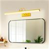 TYhogar Lampada a Specchio LED da Bagno 57 cm Oro, Lampada da Parete Orientabile 12W, IP44 Impermeabile per Cucina Armadio