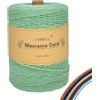 FORBELL Filato macramè, 3 mm x 300 m, filato di cotone premium, per fai da te (verde fagiolo, 3 mm x 300 m)