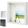 YUNXCNA Cornice per Immagini 3D, 3D Cornice Profonda Scatola, Cornice Stereoscopica 3D, 20 x 21 cm, Acrilico Trasparente, Appendere Alla Parete o Sulla Scrivania, Bianco