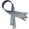 KGS Cerniere divisibili, chiusura lampo da 5 mm, in plastica per giacche, 2 pezzi per confezione (grigio, 80 cm)
