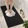 HITSLAM Tappetino Doccia Antiscivolo, 88 x 40cm lungo Tappetino Vasca Antiscivolo da Bagno, PVC Morbido Loofah Tappetino Bagno, Senza Ventosa Tappeto Vasca, Asciugatura Rapida, Nero
