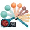 Moritz & Moritz Set di 11 misurini impilabili - Misuratori a tazza e a cucchiaio 1,24-240 ml 4 colori - 10 misure e livellatore - Per cucinare con i bambini