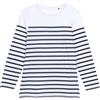 PIXEL EVOLUTION Maglietta Marinaio a Righe, Bianco e Blu Navy, Manica Lunga Stile Nautico Classico, Girocollo, Mariniere Matelot, bianco, S