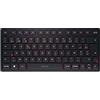 CHERRY KW 9200 MINI, Tastiera Multidispositivo Compatta per fino a 4 Dispositivi, Layout per il Belgio (AZERTY), Bluetooth, 2,4 GHz o Cavo, Ricaricabile, Nero