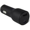 Amazon Basics Caricabatterie da auto a ricarica rapida Amazon Basics, doppia porta, 1 USB-C+1 USB-A, 48 W, nero