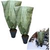 Jarden© Set di 2 Copertura Invernale Piante 80x100cm Spessore 50g/m² - Disegno Fogliame Verde - Protezione Invernale per Piante, Cappuccio Tessuto Non Tessuto - Resistente e Facile da Installare