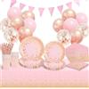 Ywediim Set di stoviglie per feste a tema principessa, include piatti, tovaglioli, tazze, per ragazze, feste di compleanno, baby shower, decorazioni per 20 ospiti (20 persone