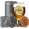 CROWNLY CRYSTAL® 2008 Regalo 18 Anni Ragazza | Bicchiere Birra Personalizzato Compleanno Sorella o Amica
