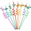 Kaiyzo 16 Pezzi Cannucce Riutilizzabili Bambini, Modello Di Dinosauro Cannucce Plastica, Colorato Cannuccia Riutilizzabile, Adatto Per Cocktail Party, Feste Di Compleanno, Riunioni Di Famiglia