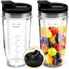 Owowong 2 bicchieri da 24 oz di ricambio con coperchio Sip & Seal compatibili con Nutri Ninja BL450 BL456 BL480 BL482 BL640 BL642 BL682 BN401 BN751 BN801 Foodi SS101 SS151 SS351 SS401