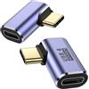 MOGOOD 90 gradi USB C adattatore 100W (2 pacchetti), 40Gbps Tipo C maschio a Tipo C femmina adattatore, compatibilità con Thunderbolt4, Laptop, Steam Deck, iPad Mini, Galaxy S25, MacBook, Smart Tablet