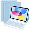 SOPPY Custodia con Tastiera Bluetooth per iPad 11a Generazione (A16) 11 Pollici 2025, 10a Gene 10,9 Pollici 2022, cover Protettiva Staccabile, con Slot per Penna Stilo, Layout Italiano,Azzurro