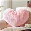 YRXRUS Cuscino a forma di cuore, cuscini a forma di cuore rosa, regalo per amore, 35 x 43 cm, grandi cuscini a forma di cuore, in finta pelliccia di coniglio, decorazione per la stanza, soggiorno,