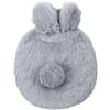 Grevosea Borsa dell'acqua calda da 400 ml, mini borsa dell'acqua calda con copertura in morbida pelliccia sintetica di alta qualità, 2 in 1, borsa per impacchi freddi e caldi, per donne e anziani (grigio)