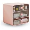 Cyrank Organizer Per Trucchi con 3 Cassetti, Organizer Per Trucchi/scrivania, Organizer Per Cosmetici a 3 Cassetti, Scatola Porta Trucchi, Scaffale da Tavolo, Per Dormitorio degli Studenti, Casa(rosa L)