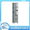SoBuy FRG126-SG mobile alto per mensola da bagno con cuscino per i piedi mobili da bagno bagno grigio scuro BHT ca. 30x145x30 cm