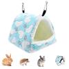 gexuamz Grotta di piccoli animali blu, cuccia invernale per criceti, peluche cotone nido caldo, sacco a pelo morbido riccio traspirante, accogliente grotta, imbottitura morbida