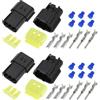 Briny River 2 Set Di Connettori Elettrici Impermeabili A 3 Pin Da 1,8 Mm AWG Per Moto Scooter Auto Camion