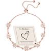 HEEYA Braccialetto in Argento per Donna, Braccialetto Scorrevole Regolabile con Fiore di Cristallo, Braccialetti con Margherite Bianco/Rosa/Blu/Verde/Giallo Gioielli Regali per Lei Mamma, 4.6-9.6