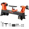 VEVOR Tornio per Legno, 750W / 1 CV, Tornio da Banco per Legno con Velocità Variabile da 150 a 3800 giri/min, Banco da Lavoro da 304 x 465 mm, Motore DC Senza Spazzole, Costruzione in Ghisa