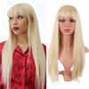 ZXTGBQ Lungo Parrucca Bionda per Donne, Parrucca Donna, 24 Pollice/60 cm Ricci Resistente al Calore, Sintetica, liscia, Cosplay Lunga Capelli Della Signora Di Modo Festa (Leggero Biondo)