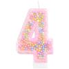 mciskin Candele di compleanno rosa macaron 4 per ragazze, arcobaleno pastello macaron numero 4 candela per torta, decorazione colorata per torta per 4° compleanno, ragazza, decorazione per feste di compleanno