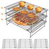 EBTOOLS Griglia raffreddamento dolci, Griglia forno, Griglia di raffreddamento a 3 ripiani, Griglia forno impilabile acciaio inox, Ripiano forno universale, per biscotti, torte, pane 34 x 24 x 7 cm