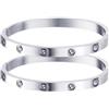 WATEFOER Bracciale Donna in Acciaio Inossidabile Zirconi Stile Semplice oro 18k placcato Gioielli con cristallo Regali per la festa della mamma San Valentino Coppie di nozze