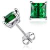 ChicSilver Orecchini Donna Argento 925, Orecchini Verde Smeraldo Pietra Portafortuna Maggio per Anniversario Natale Compleanno