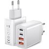 zhiroad 2 Pezzi Caricatore USB 40W, Spina usb c con 4 Porte, Presa Multipla USB Ricarica Rapida PD 3.0, Adattatore USB Alimentatore per Samsung S25 S24 iphone 17 16 15 14 13 o Altri Dispositivi Elettronici