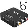 GANA Convertitore Mini AV RCA CVBS a HDMI Video Audio Adattatore Supporto 720 1080P per Fotocamera, Xbox 360, PS1, PS2, WII, N64, Gamecube, Snes, NES, PSP, Lettore DVD, VHS
